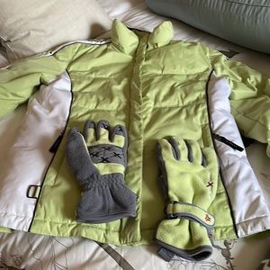 Med ski jacket with hood that comes off